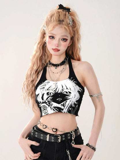 Neckholder-Top mit kurzem Ausschnitt und Trägern für Mädchen