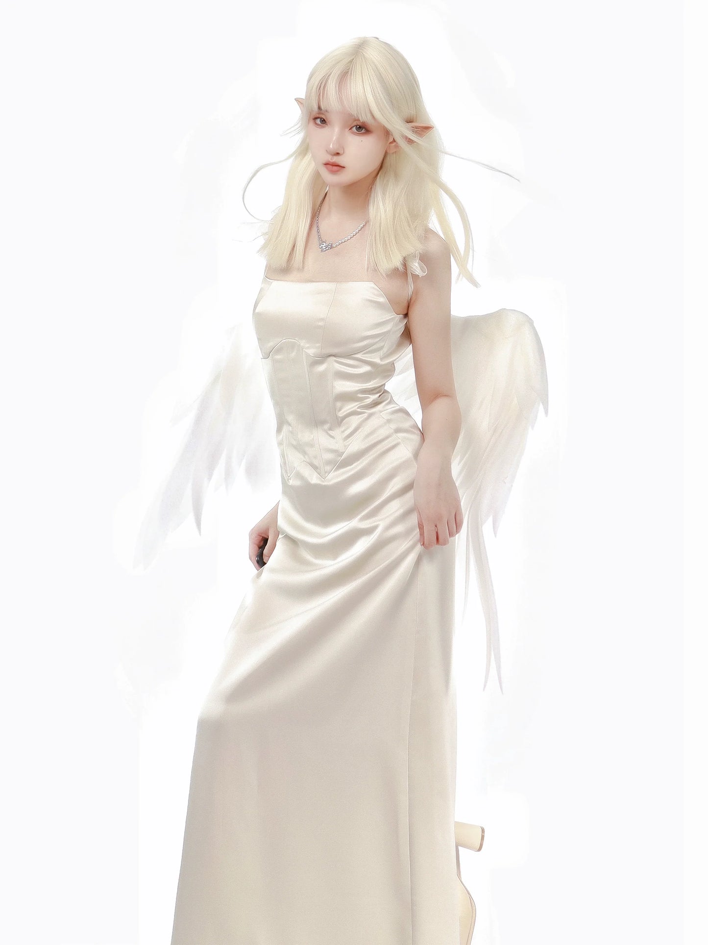 Solid Dress Suspender Color Dress Fishtail