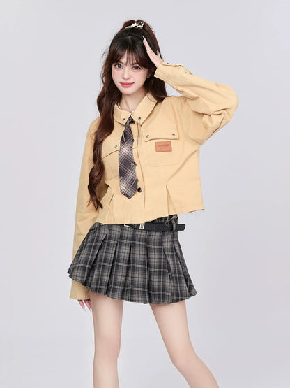 スタイルトップ レトロチェック ショート カレッジ