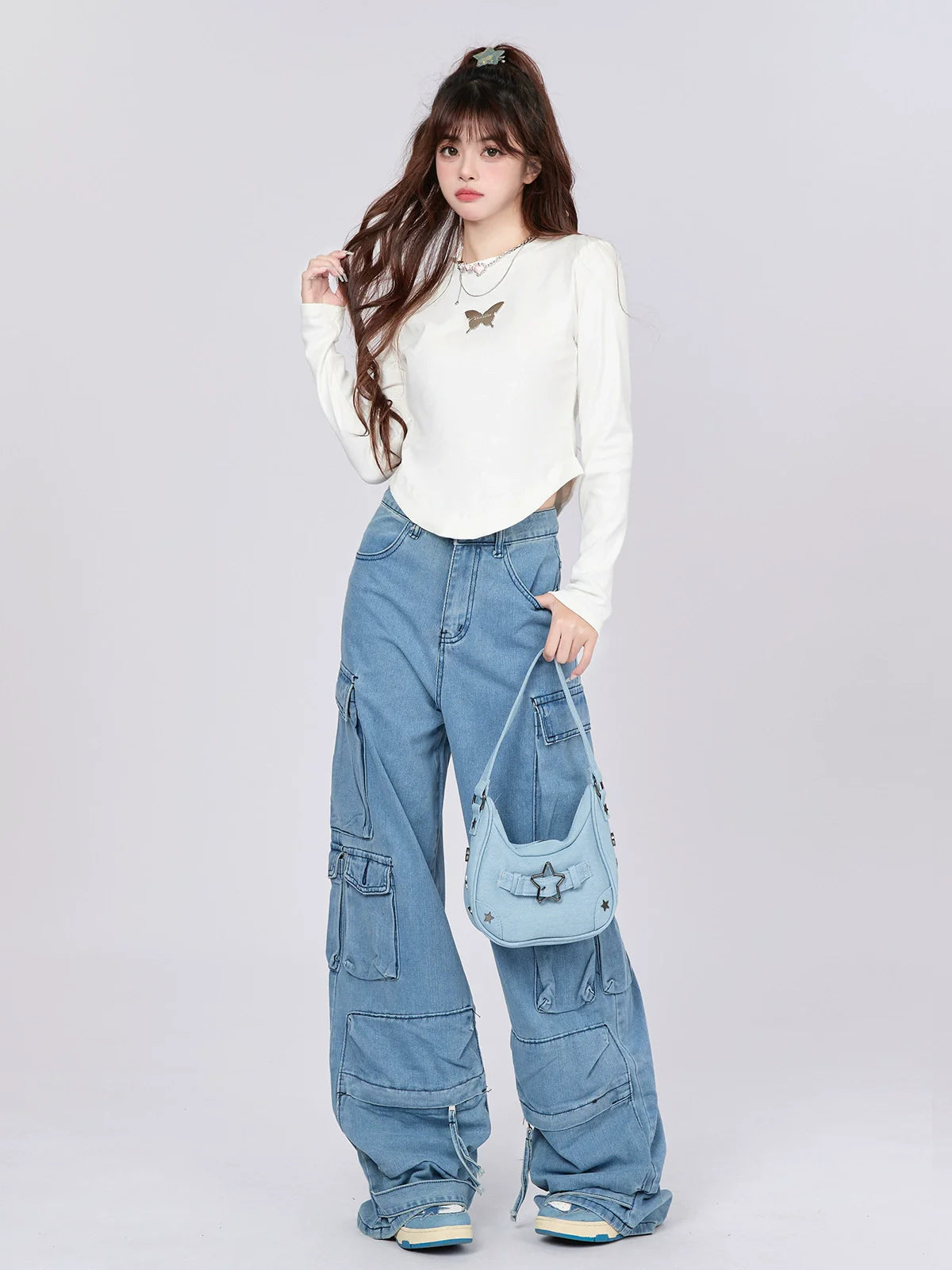 Metall One Butterfly Point Top Kurz Klein