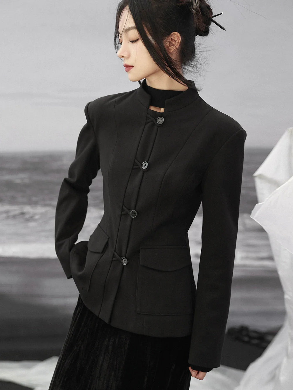 Top Style Mode Kragen Taille Up Stand