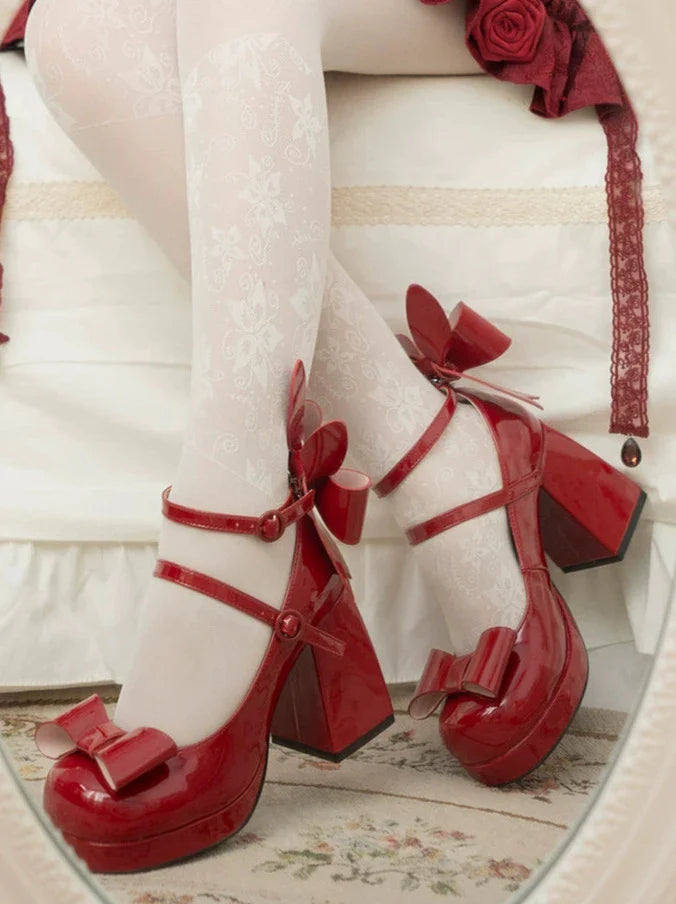 Heels Bunny Ears Ribbon High