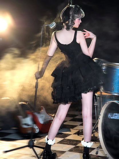 Kleid Kurz Kreuz Vertrag Sweetheart Gothic