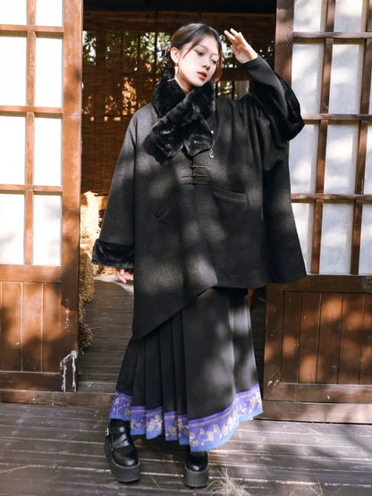 Kontrast Retro Farbe China Faltenrock Blatt