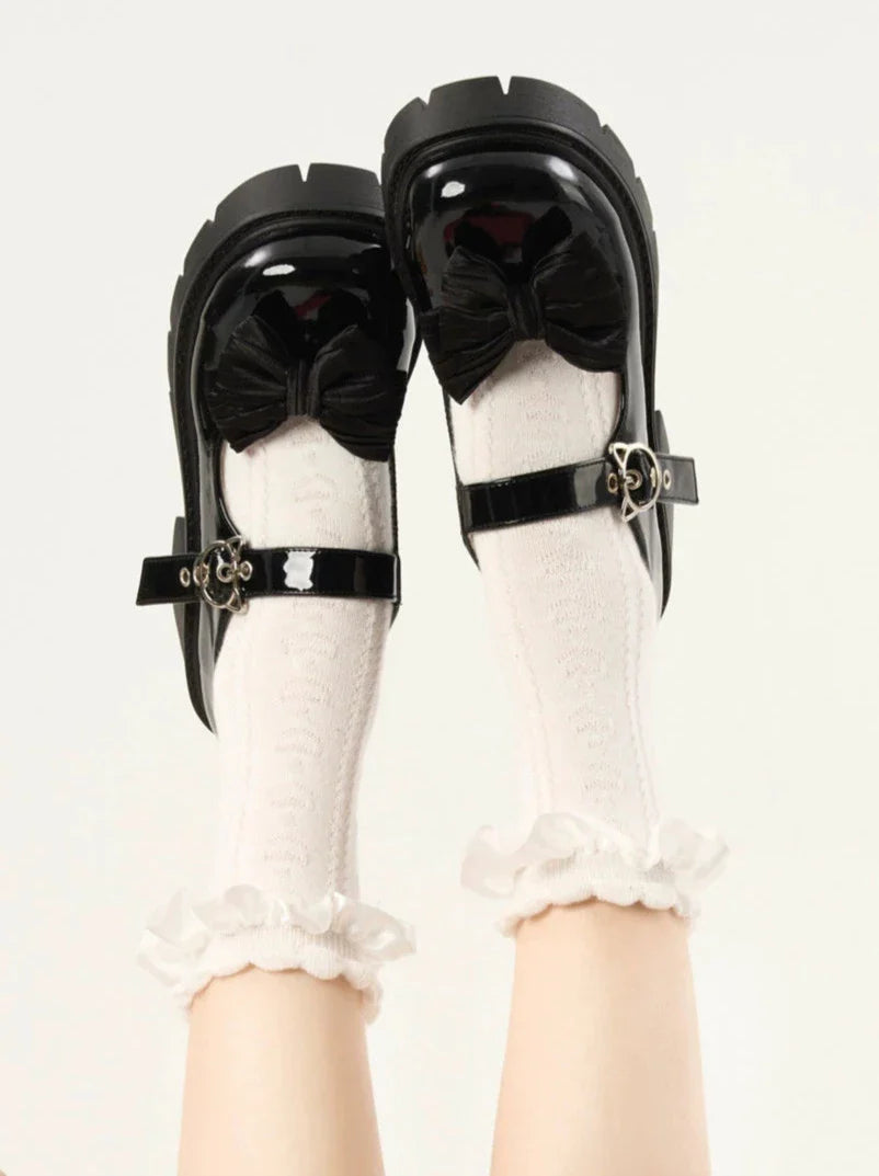 Merejane Cat Strap Platform Shoes + Ribbon