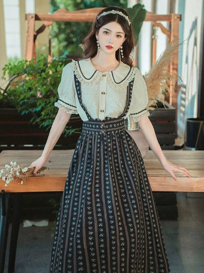 レトロスカート レトロサスペンダー + シャツ