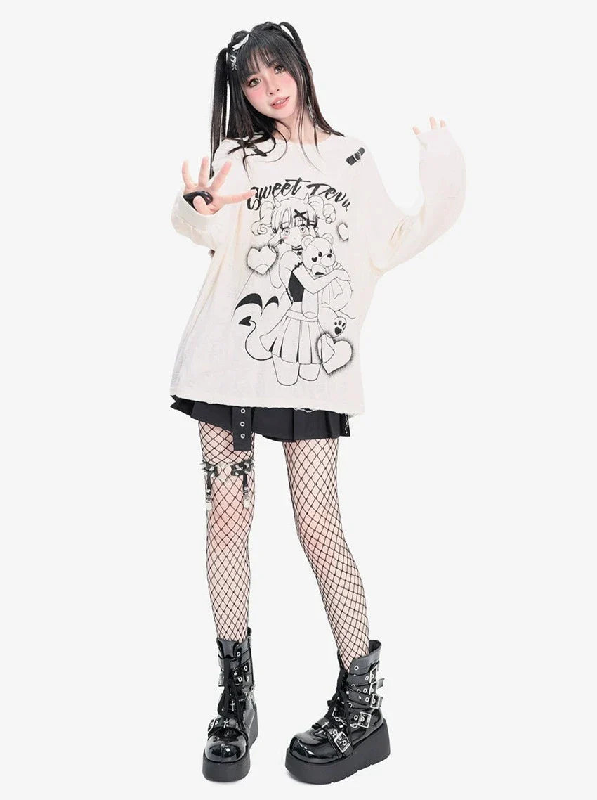 Girl Pure Top Design Loose Illustration Anime