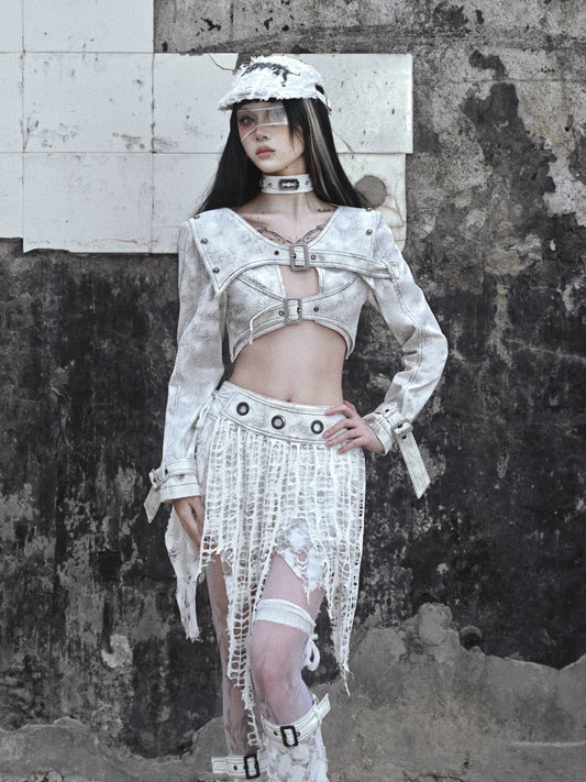 Gürtel Kurzes Top Gothic Double Dark