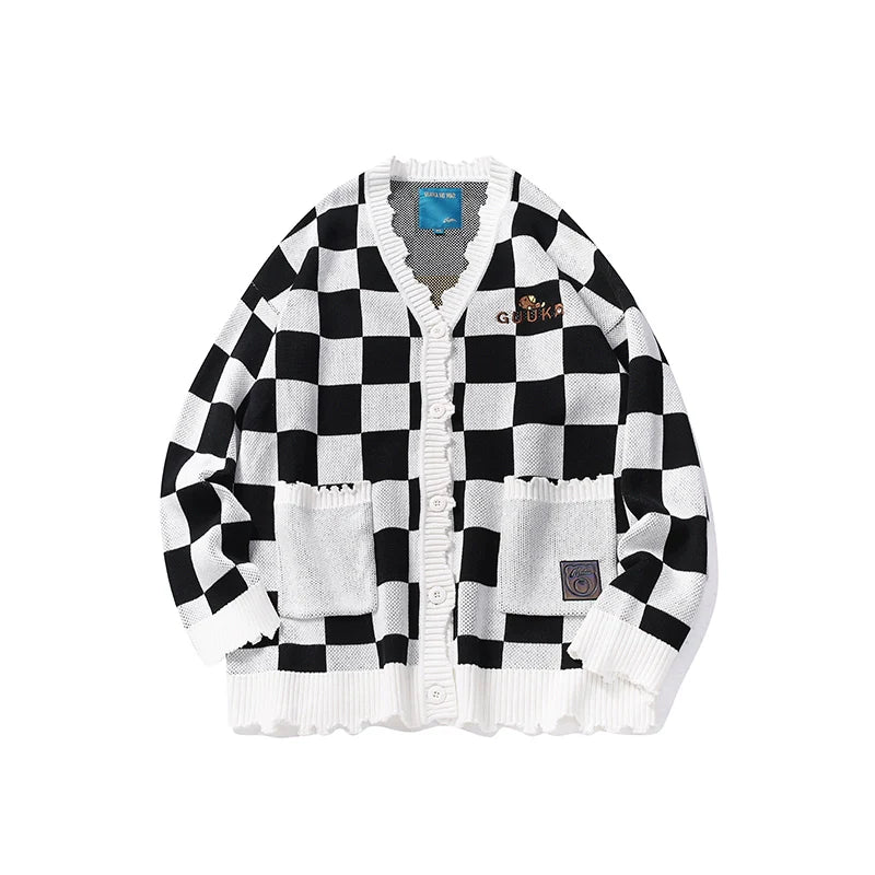 Over Block Cardigan Karo