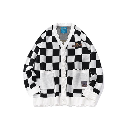 Over Block Cardigan Karo