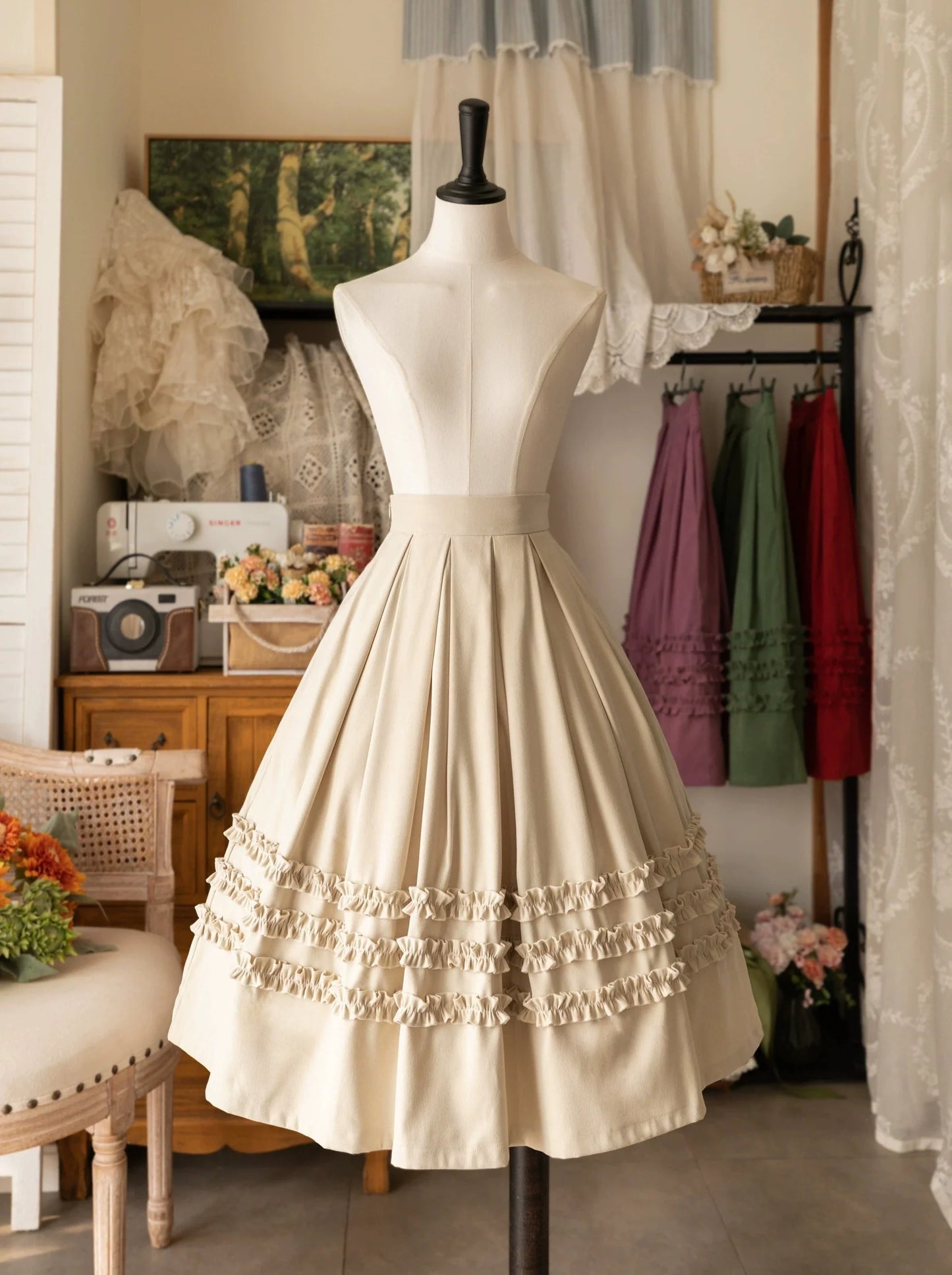 キノコレトロ裾スカートロリータ