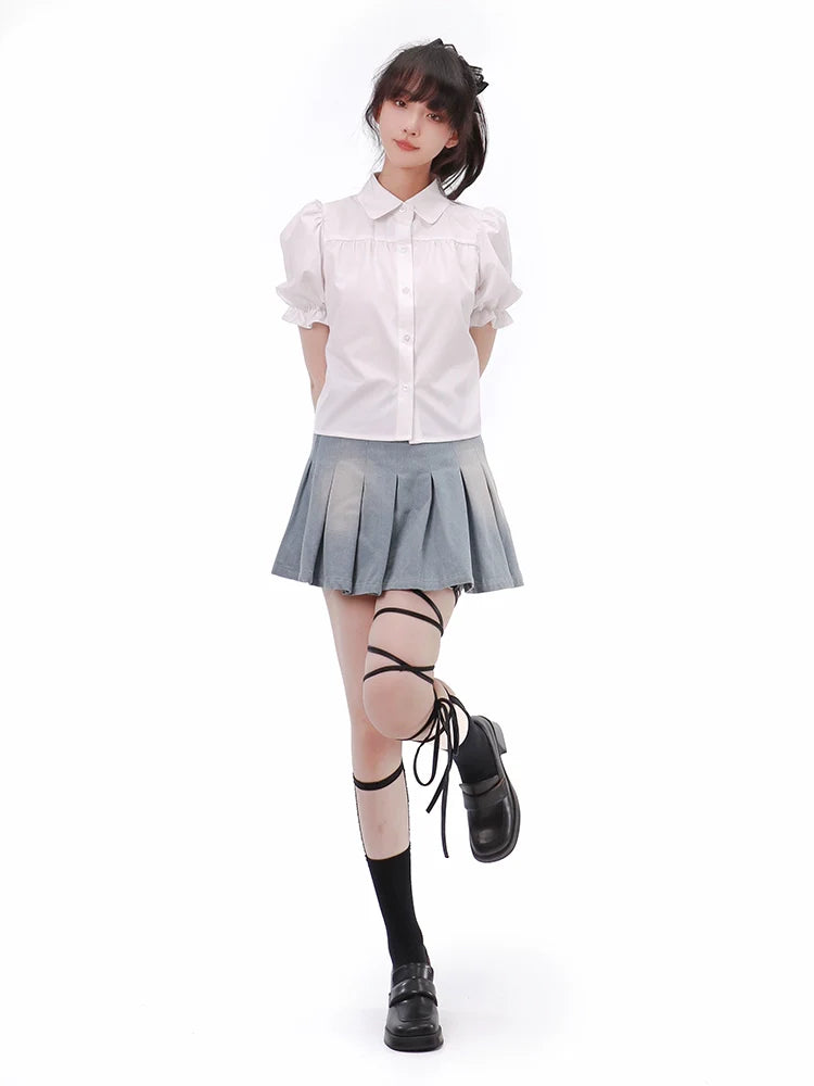 Sleeve Chic Shirt Puff American