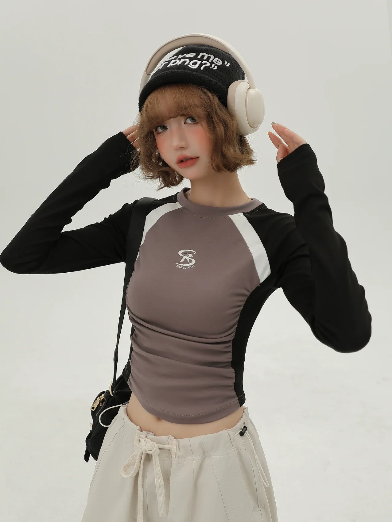 Kurze Farbe T Langer Kontrast American Hot Girl Slim