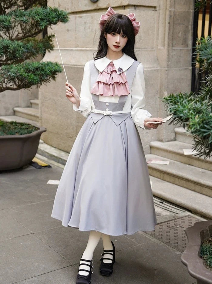 Blaues Collegekleid Pastell Lolita