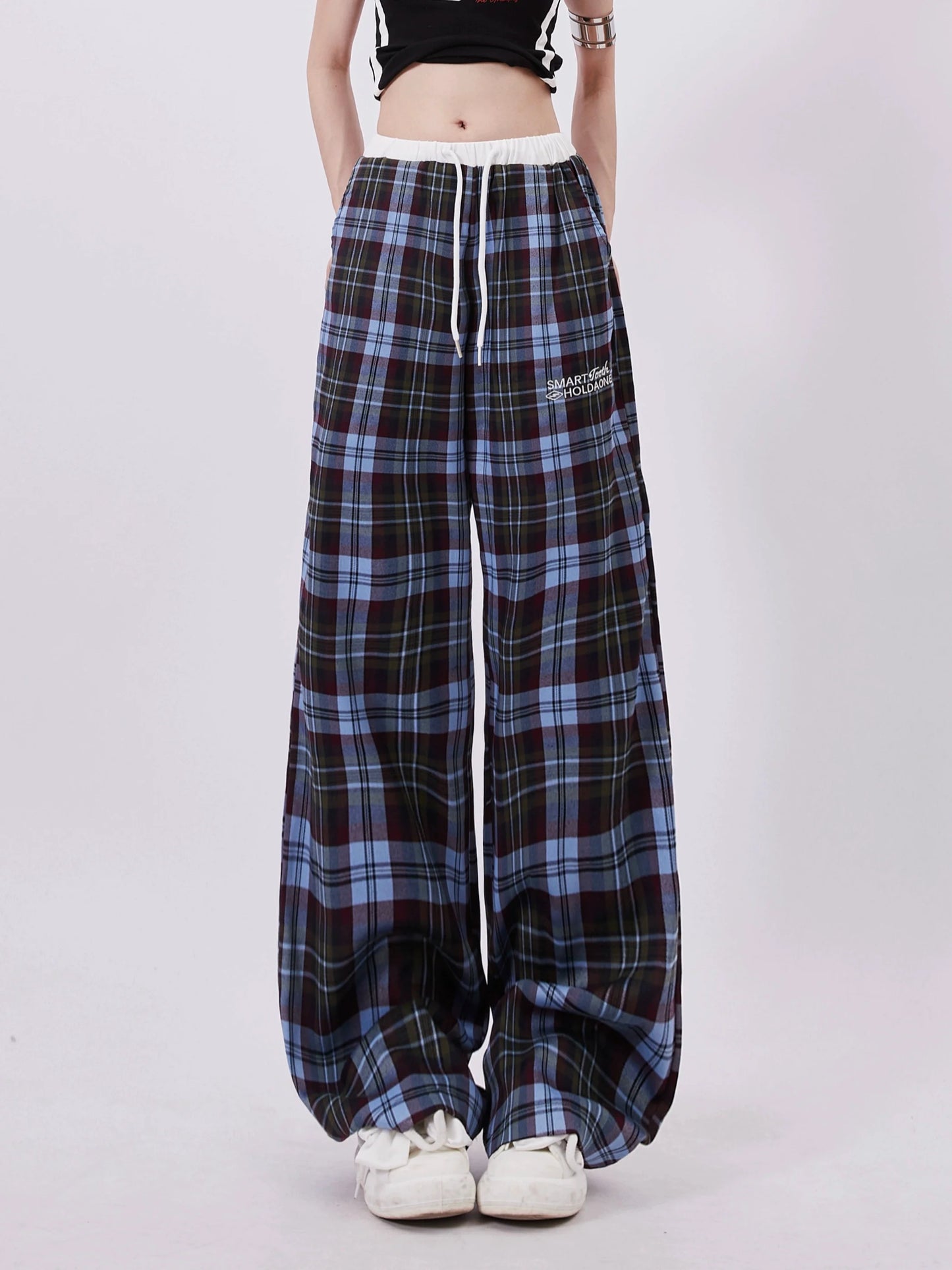 Casual Hosen Wide Check Mode