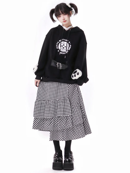 Plash Schwarzer Anzug mit langem Rock und Schweißband