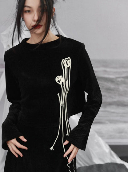 Mote Dark Rib Top Short Tulpe