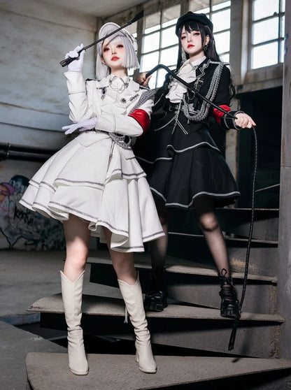 Armeerock Dunkel Asymmetrisch Militär + Uniform + Hemd Mantel