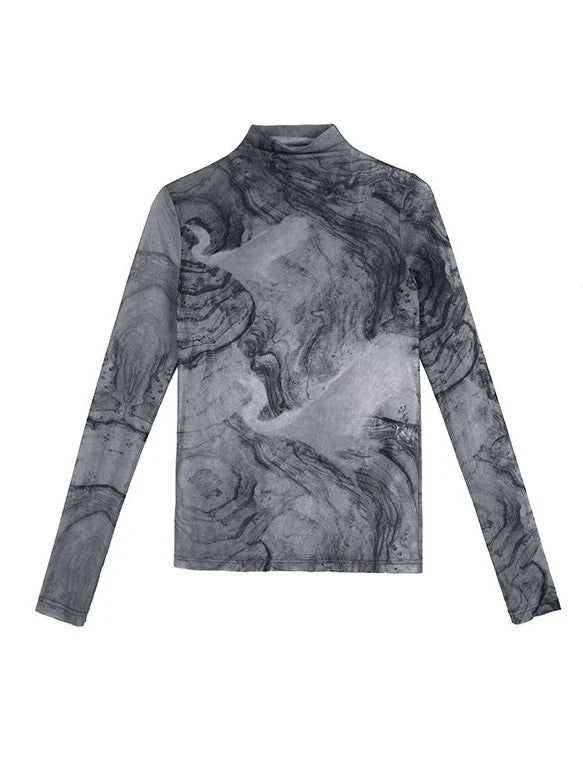 Retro dunkles transparentes Oberteil