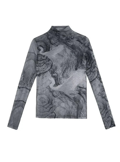 Retro dunkles transparentes Oberteil