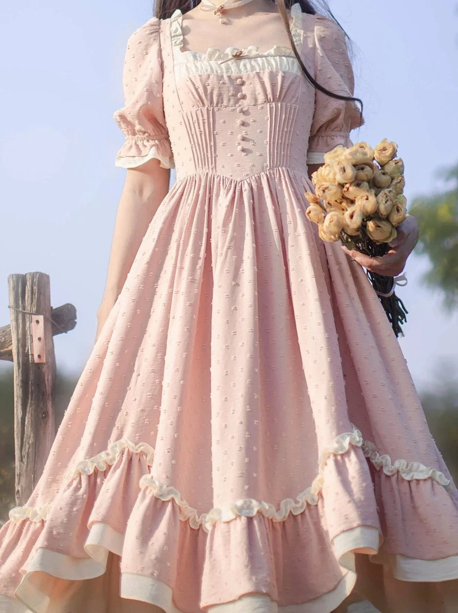 エプロン + フリルワンピース スイート + バンダナ レトロ