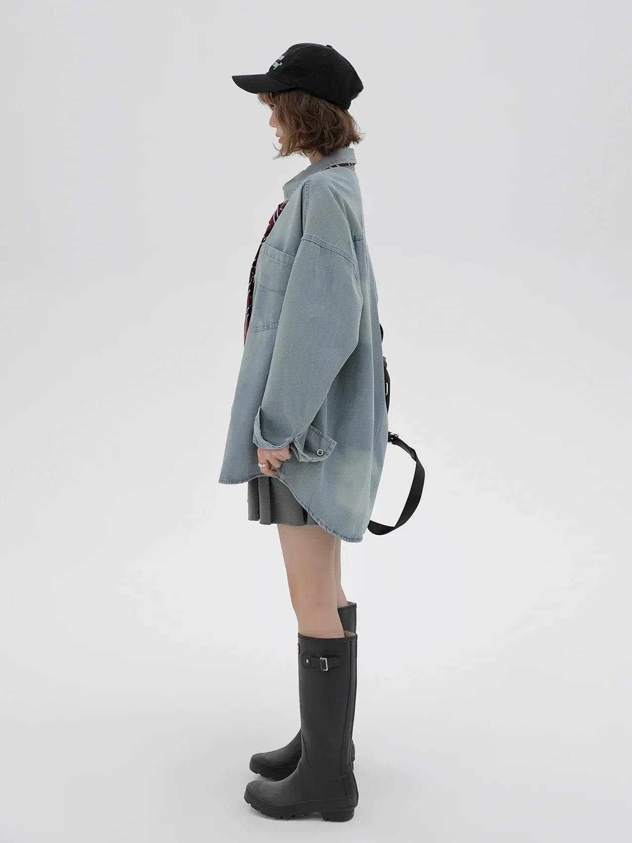 ルーズタイデニムレトロジャケット+シャツアメリカン