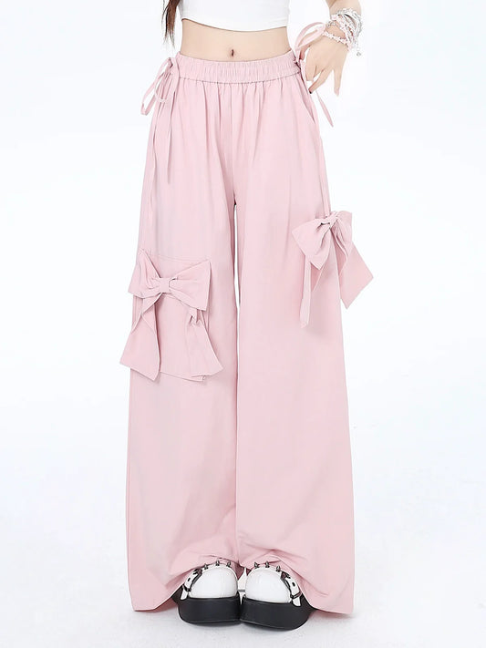 Girly Pink Ribbon Dopaminhose Weit