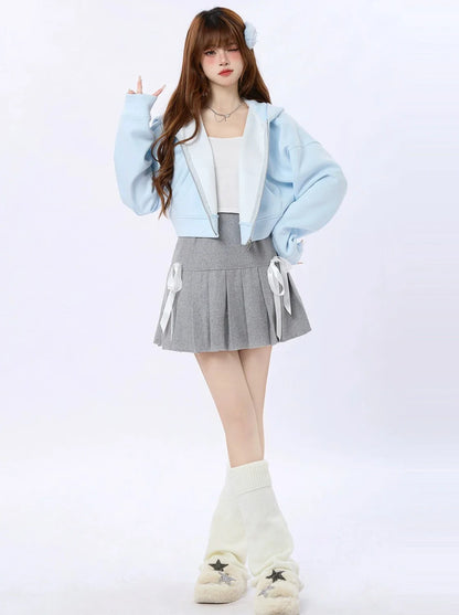 Hoodie Milky Short Spring Sweet