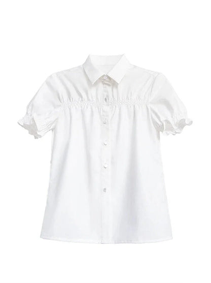 Shirt Beere Lange Wilde Ärmel + Puff Shirt Ärmel Kuchen Krawatte Rock Set Hosenträger Tutu