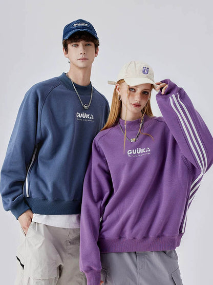 Fog Sweatshirt Unisex Hals Blau Rund