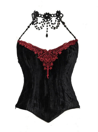 ダッチェススーツ サスペンダー ロング ゴシックテール ベルト付き ベルベットドレス チュール