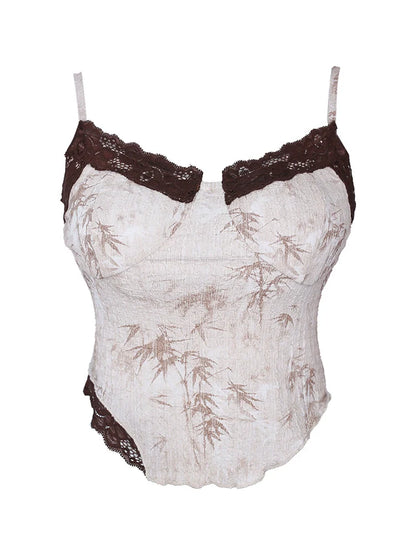 コーヒー＋ベージュ＋サスペンダー ピンクのトップス ムーランショーツ バタフライカーディガン ブロークン