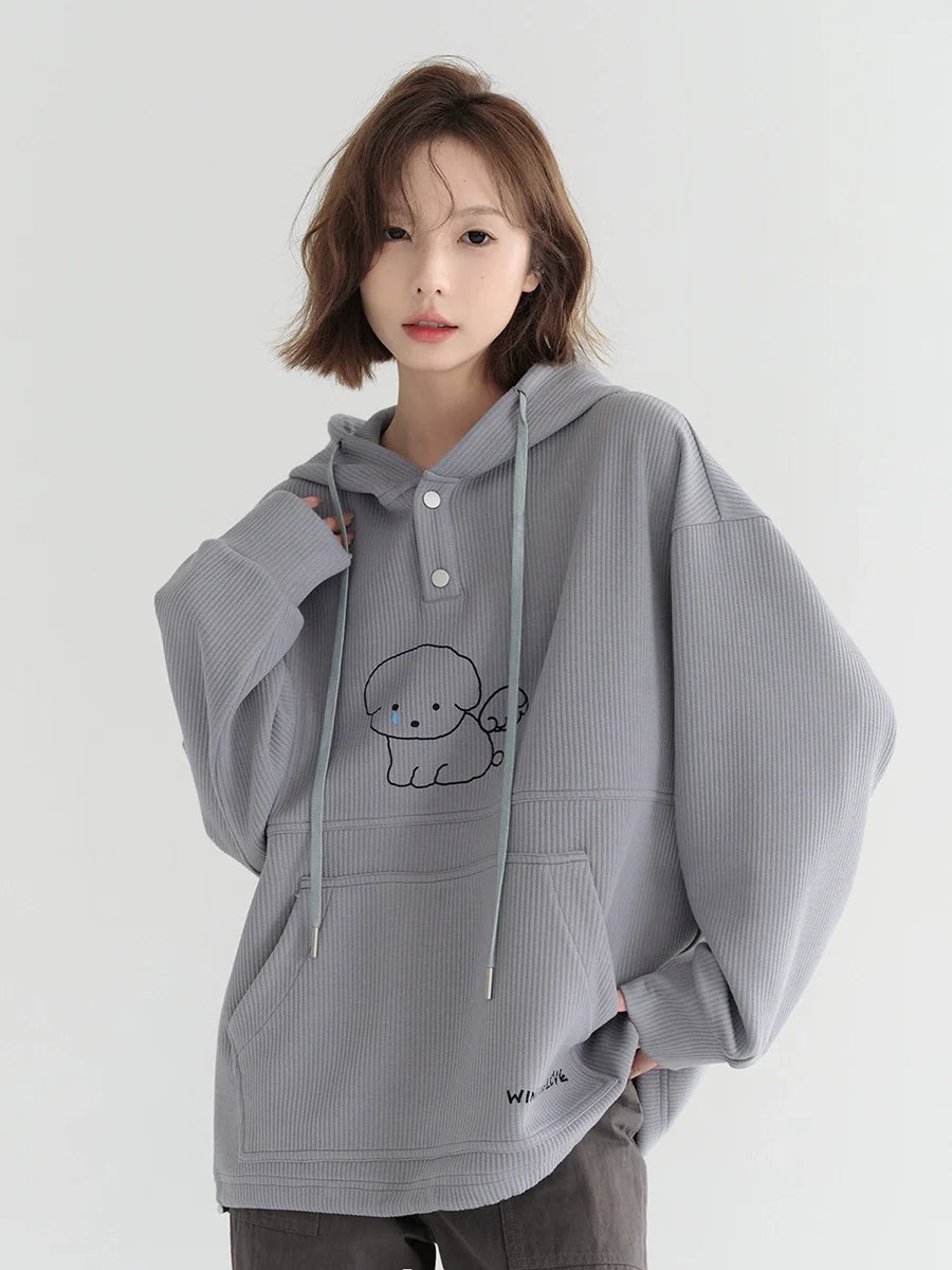 Doc Fluffy Hooded Illustration Hoodie with Hooded