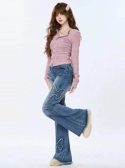 ボタンダスティカーディガン