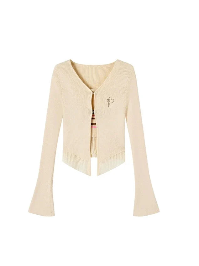 Schmaler Frühlings-Cardigan in Milchoptik