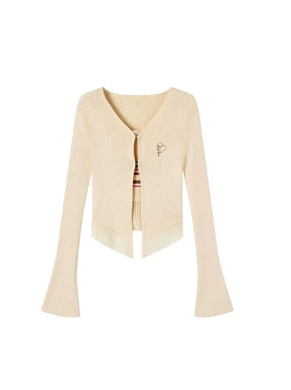 Schmaler Frühlings-Cardigan in Milchoptik