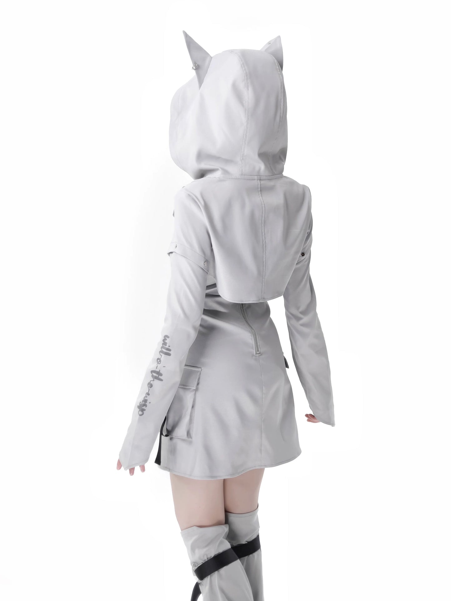 スーツ迷彩柄 取り外し可能デザイン パーカー オリジナルスリーブ ウルフ