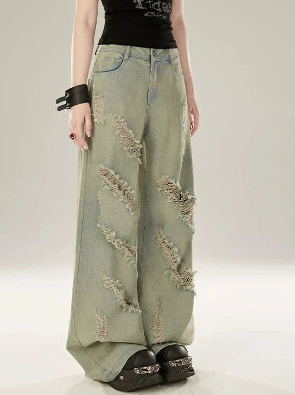 リップドストリートデニム ワイドルーズ