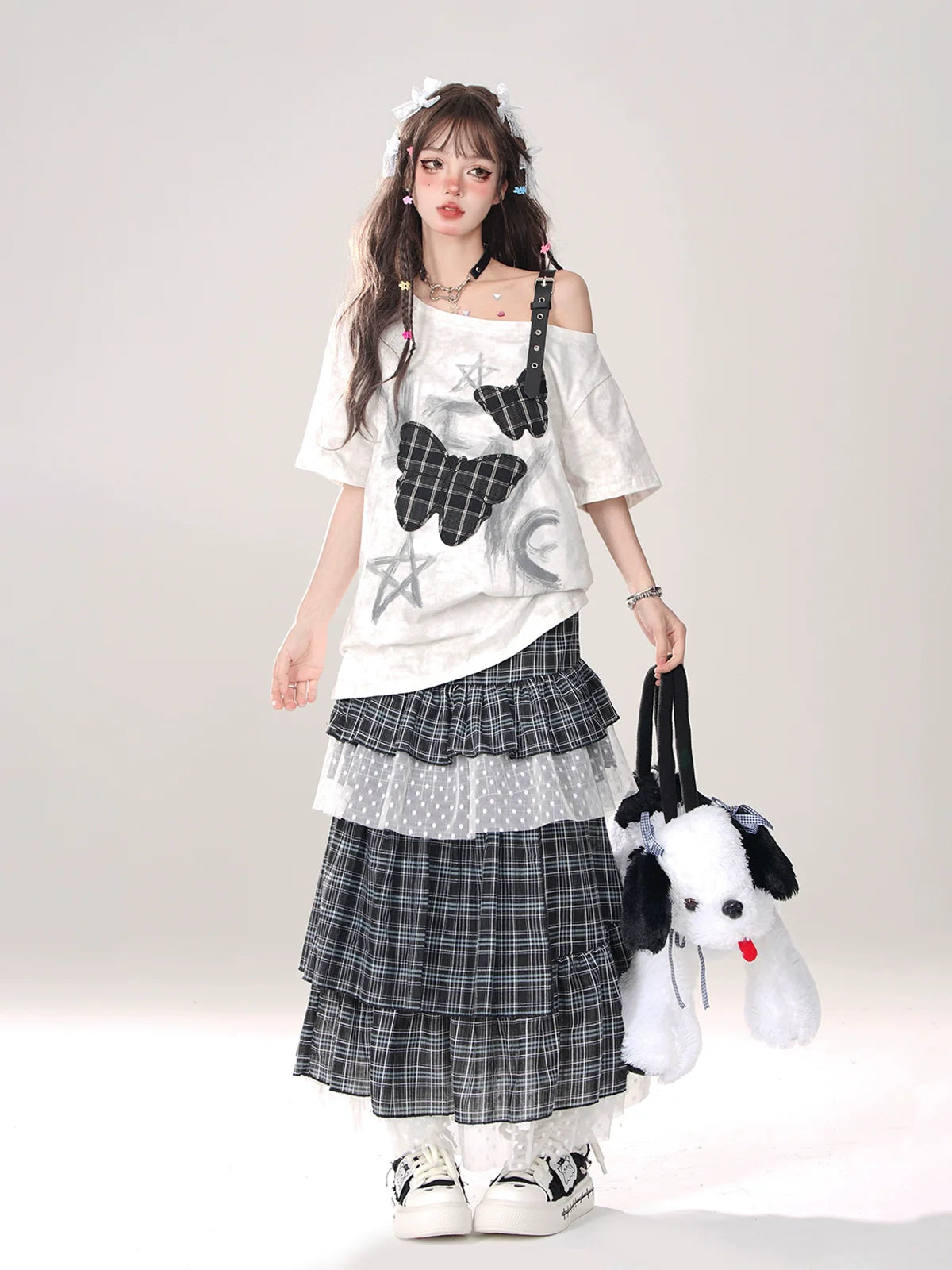 T-Shirt Sweet Loose Schultergurt Love One