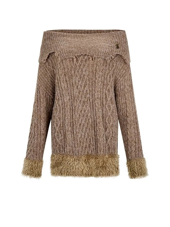 Schulterfreies, einspitziges Felltop