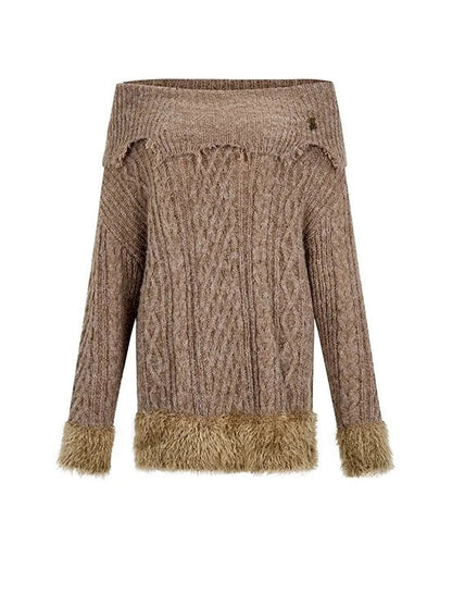 Schulterfreies, einspitziges Felltop