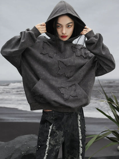 Schmetterling Kapuzenpullover mit lockerem Modus