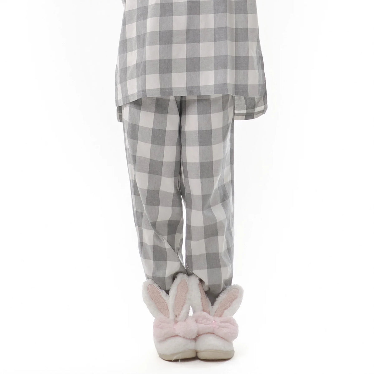 Weicher Baumwoll-Pyjama, Loungewear, lässiges Karomuster