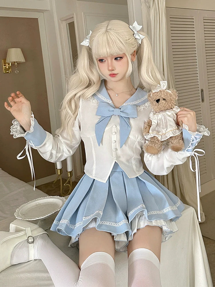 Sailor Sweet Skirt Blouse Ice Blue