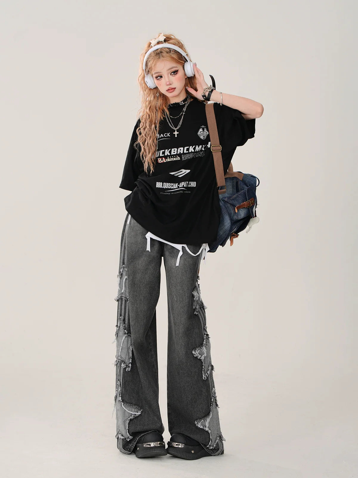 ブラックトップ クロス+ストリート チェーン アメリカン Tシャツ タンク ルーズ