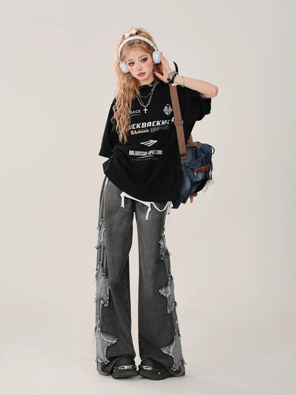 ブラックトップ クロス+ストリート チェーン アメリカン Tシャツ タンク ルーズ