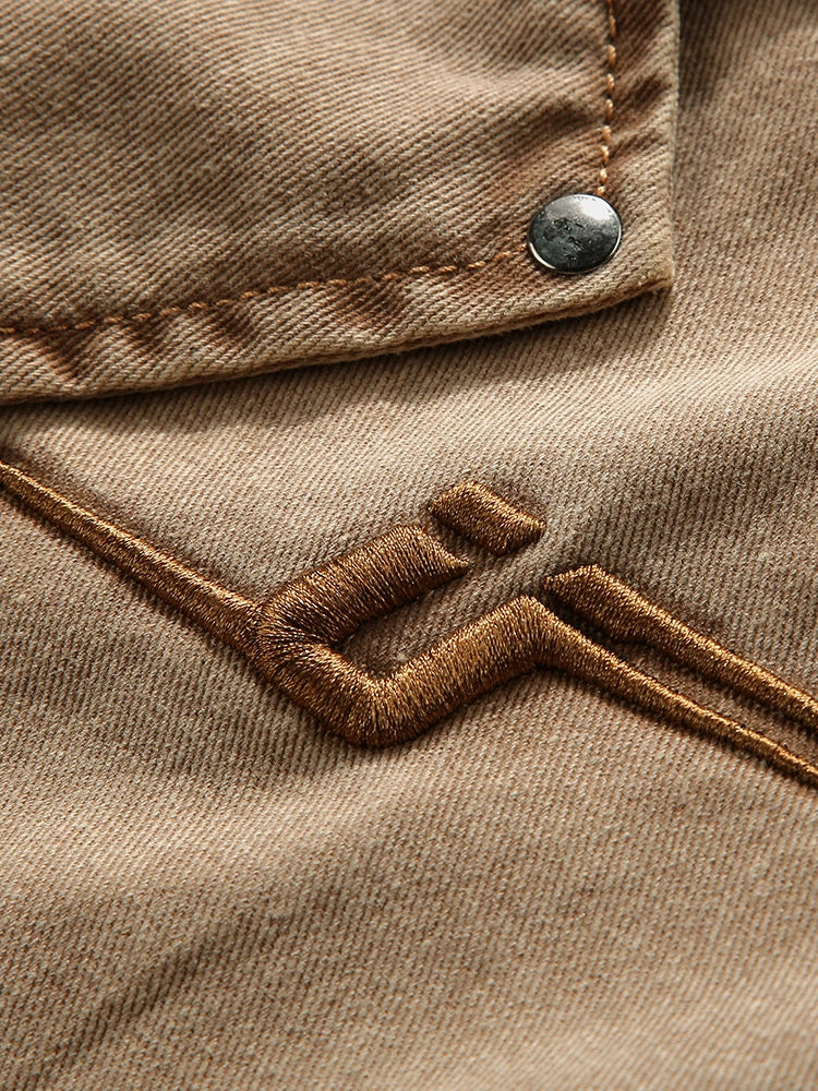 スタイル カーキジャケット デニムウエストランド