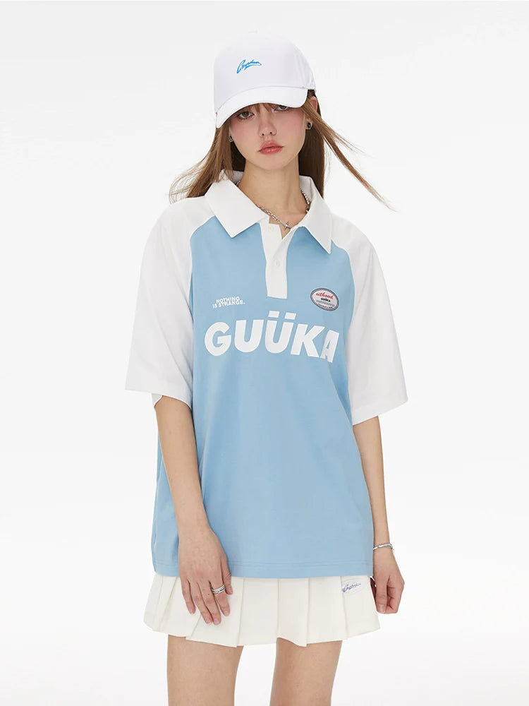 Oberteile Bicolor American Over Logo