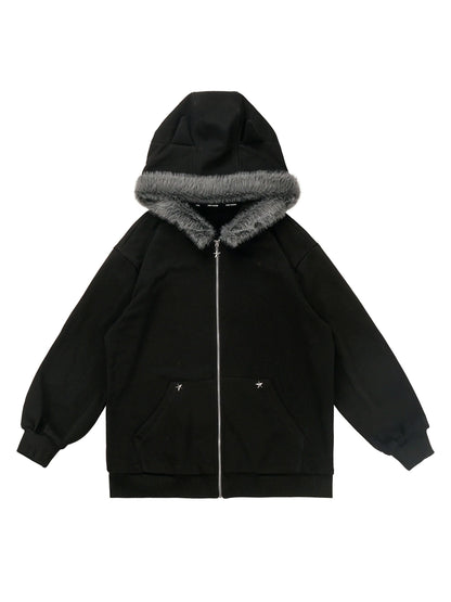 Nyar Star Gravity Velvet Katzenohr-Farjack+blau karierte Collegehose