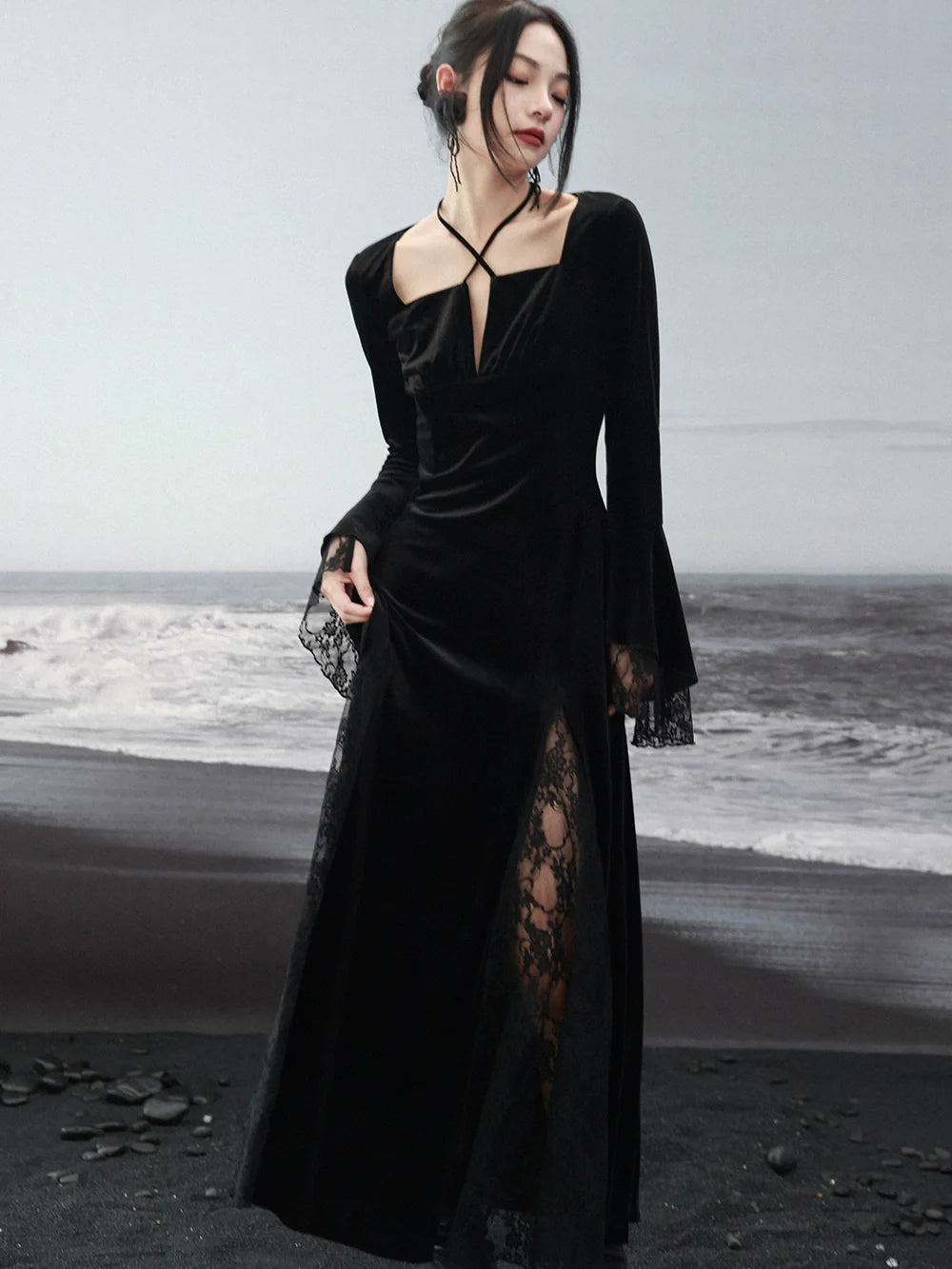 Dresses Romantic Dark Splicing